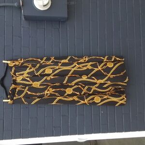 "Tauch Me" 2XL Black Polyester/Cotton Chain Print Wide Leg Pants